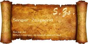 Senger Zsigmond névjegykártya